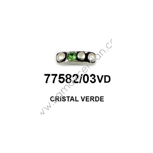 MEDIO ANILLO CON BRILLANTE VERDE