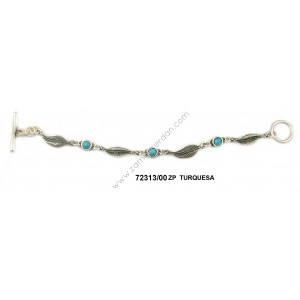 PULSERA COMPLETA HOJAS Y TURQUESA