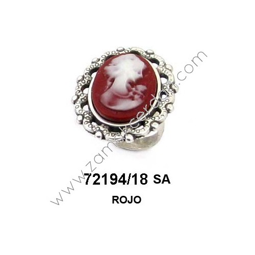 ANILLO OVALADO CAMAFEO ROJO-BLANCO