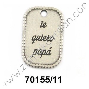 CHAPA COLGANTE LLAVERO RIBETE "TE QUIERO PAPÁ"