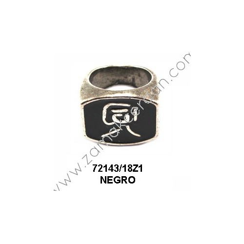 ANILLO SELLO SÍMBOLO JAPONÉS NEGRO