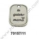 CHAPA COLGANTE LLAVERO RIBETE "TE QUIERO MAMÁ"