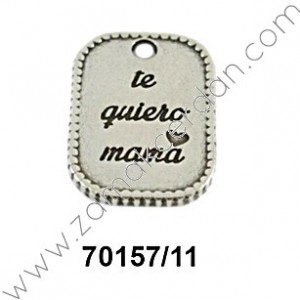 CHAPA COLGANTE LLAVERO RIBETE "TE QUIERO MAMÁ"