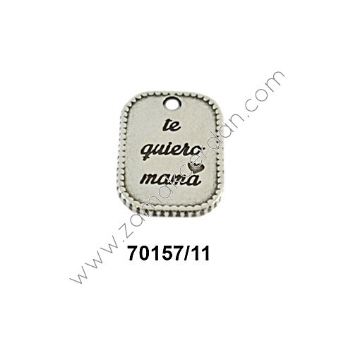 CHAPA COLGANTE LLAVERO RIBETE "TE QUIERO MAMÁ"