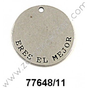 COLGANTE CHAPA REDONDA "ERES EL MEJOR"