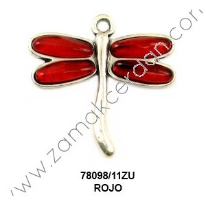 COLGANTE LIBÉLULA 4 RESINAS ROJO