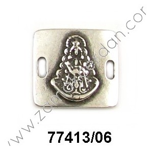 ENTREPIEZA CHAPA PULSERA CUADRADA VIRGEN ROCIO
