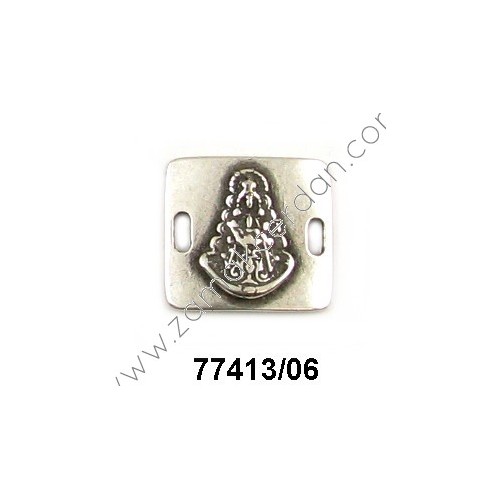 ENTREPIEZA CHAPA PULSERA CUADRADA VIRGEN ROCIO
