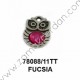 COLGANTE BUHO CON CRISTAL FUCSIA