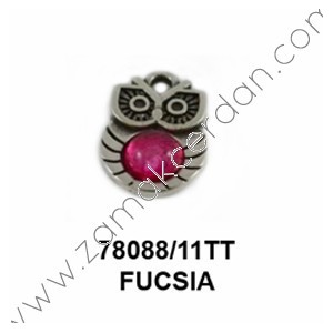 COLGANTE BUHO CON CRISTAL FUCSIA
