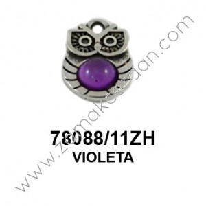COLGANTE BUHO CON CRISTAL FUCSIA
