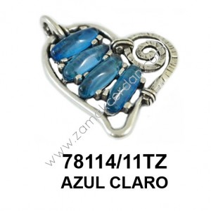 PENDANT HEART 4  BLUE