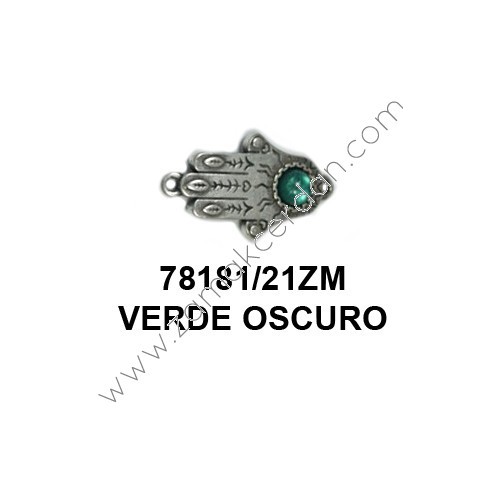 ENTREPIEZA MANO DE FÁTIMA PIEDRA VERDE OSCURO
