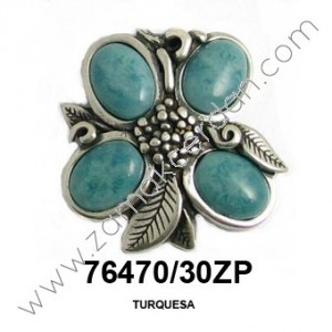 ENTREPIEZA FLOR CON PIEDRAS TURQUESAS