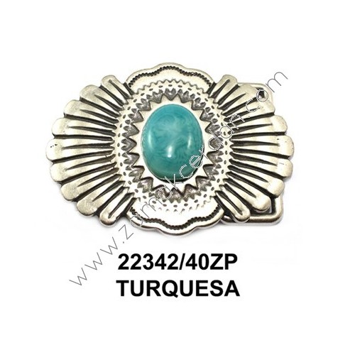 HEBILLA CHAPÓN CON PIEDRA TURQUESA