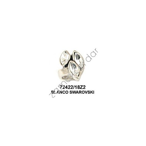 ANILLO TRES PIEDRAS SWAROVSKI BLANCO