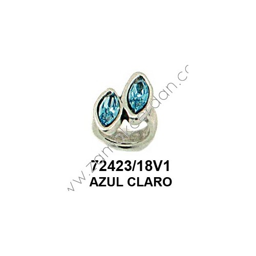 ANILLO DOS ROMBOS SWAROVSKI AZUL