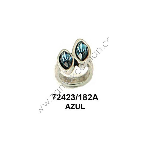 ANILLO DOS ROMBOS SWAROVSKI AZUL