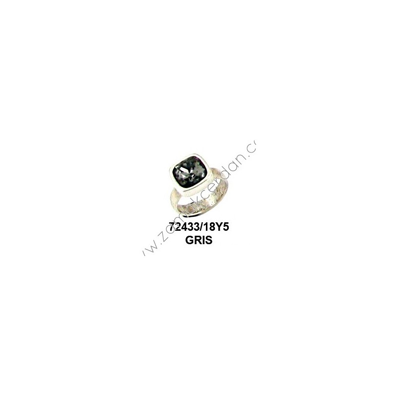 ANILLO SWAROVSKI CUADRADO GRIS - ZAMAK CERDAN