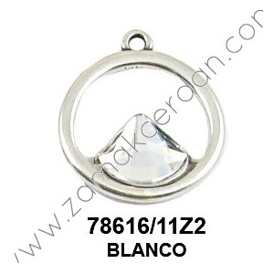 COLGANTE REDONDO CON SWAROVSKI BLANCO