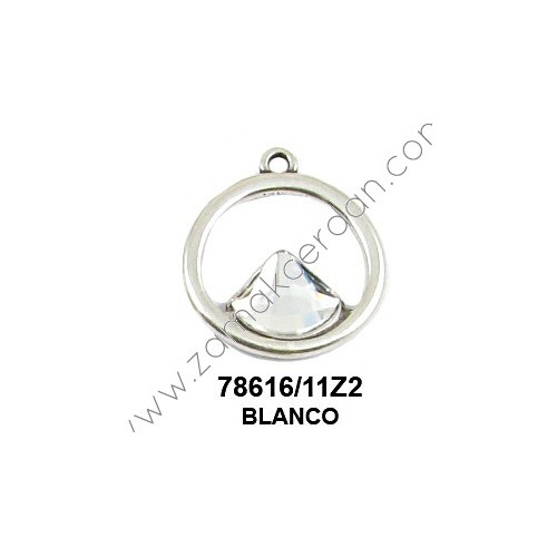 COLGANTE REDONDO CON SWAROVSKI BLANCO
