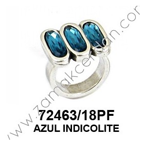 ANILLO TRES SWAROVSKI OVALADO AZUL