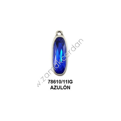 COLGANTE OVALADO CON SWAROVSKI AZUL INDICOLITE