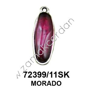 COLGANTE OVALADO CON PIEDRA MORADO