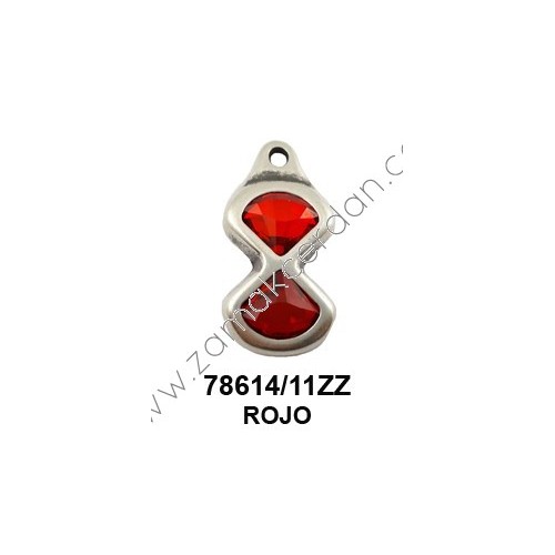 COLGANTE DOS ROMBOS SWAROVSKI ROJO