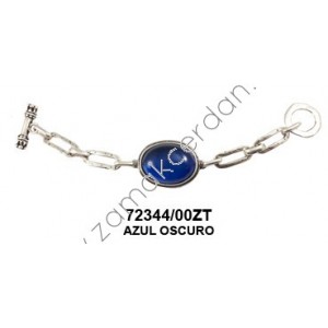PULSERA COMPLETA ESLABONES Y RESINA AZUL