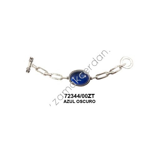 PULSERA COMPLETA ESLABONES Y RESINA AZUL