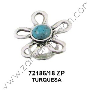 ANILLO FLOR CON PIEDRA TURQUESA