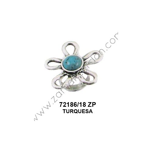 ANILLO FLOR CON PIEDRA TURQUESA