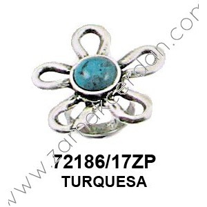 ANILLO FLOR CON PIEDRA TURQUESA