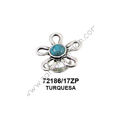ANILLO FLOR CON PIEDRA TURQUESA