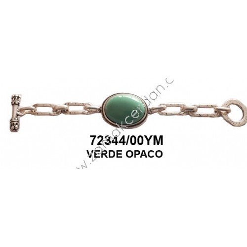 PULSERA COMPLETA ESLABONES VERDE OPACO