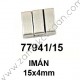 CIERRE IMÁN DOS RAYAS PASE 15x4MM
